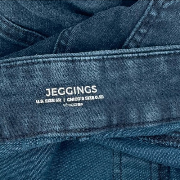 CHICO’S Blue Pull Elastic Waist Jeggings Size 6 (0.5 CHICO’S Sizing) Women’s - Picture 2 of 6